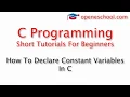 C Programming Basics - How To Declare Constant Variables In C