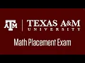 Texas A M Math Placement Exam - PRACTICE TEST
