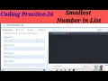 Coding Practice 24 Smallest Number in List Nxtwave CCBP