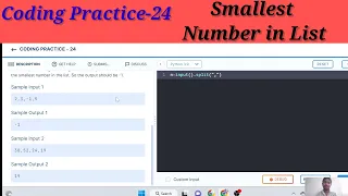 Coding Practice 24 Smallest Number in List Nxtwave CCBP