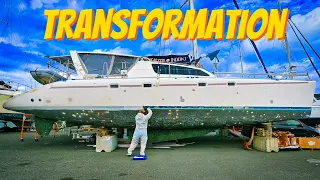 PAINTING a 47ft CATAMARAN (SOLO) – what could go WRONG?? [RED SEAS]