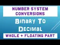 Binary to Decimal Conversion Whole Number Floating Point Numbers Number System Conversions 2021