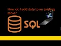 How to add data to an existing mysql table