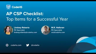 CodeHS Webinar AP CSP Course Checklist