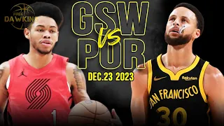 Download Golden State Warriors vs Portland Trail Blazers Full Game Highlights | Dec 23, 2023 | FreeDawkins MP3