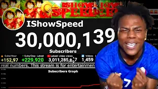 Exact Moment IShowSpeed Hit 30 MILLION Subscribers!