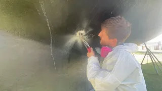 Last minute glassing over thru hull