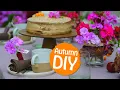 Table decoration Geranium DIY Name tags Autumn idea