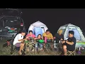Lagu Camping keluarga di sempu sunset,Menjaring ikan ditengah derasnya sungai.