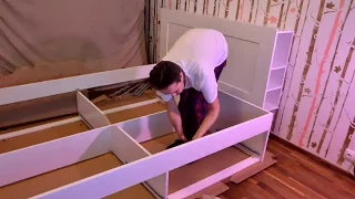 Timelapse of Ikea Brimnes bed assembly