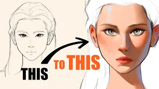 How To Colour Faces in Digital Art (the easy way)