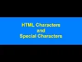HTML Characters and Special Characters