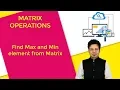 11 Find Max and Min element from Matrix