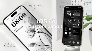 iOS 18 AESTHETIC CUSTOMIZATION BLACK custom iphone theme widgets icons tutorial