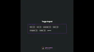 Tags Input HTML CSS JavaScript