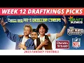 2023 NFL Week 12 DraftKings Picks Lineup Strategy Thanksgiving Recap P Odds DFS NFL Picks
