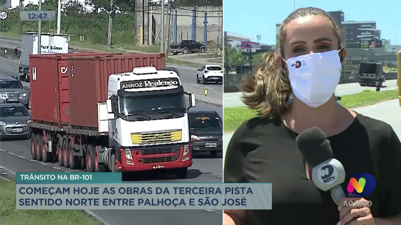 Começam as obras da terceira pista sentido norte entre Palhoça e São José