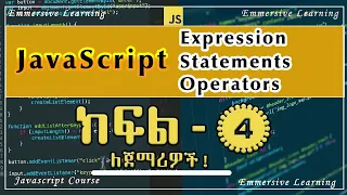 JavaScript Expressions Statements and Operators Js Course Part - 4 web development