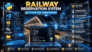 Railway Reservation System Using Python OOP Menu-Driven Complete Python Project for Beginners