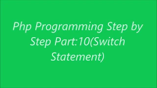 Php Programming Switch Statement Tutorial Bangla