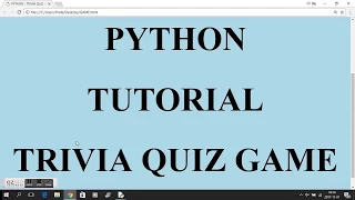 PYTHON - TRIVIA QUIZ GAME