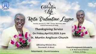 Live Stream of Funeral Service for Reta Valantine Layne