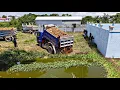 Download Lagu First Start Nice Project Landfill Flooded area !! Bulldozer Push Soil with 5Ton Trucks