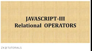5 Comparison Operators Full Stack Web Development Java script Relational operators
