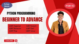 PYTHON LIST APPEND REMOVE POP INSERT DEL CLEAR Python Full Course