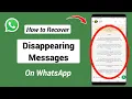 How To Recover Disappearing Messages On WhatsApp