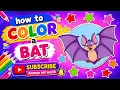 How to color a bat Easy Drawing Coloring for Kids Fun Learning Ananya Art World
