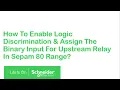 Enable Logic Discrimination Assign BI For Upstream Sepam 80 Relay Schneider Electric Support