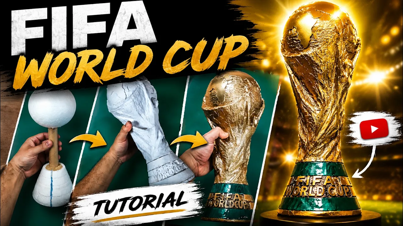COMO HACER LA COPA MUNDIAL FIFA / How to make a FIFA World Cup Trophy / DIY FIFA WORLD CUP Trophy: video thumbnail