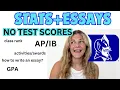 STATS ESSAYS THAT GOT ME INTO DUKE test optional applicant