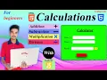 JavaScript Calculate 2 Numbers Form Input Text - Addition Subtraction Multiplication and Division