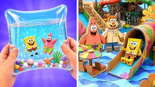 First Waterpark In Bikini Bottom 🍍🏝 Build A Cardboard Park For Sponge Bob And Friends!