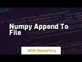 numpy append to file