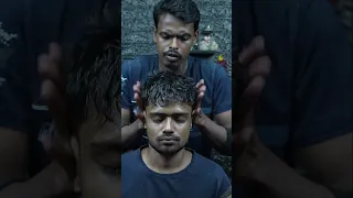 Strong And Hard ASMR Head Massage By Strong Wrist Barber #shorts