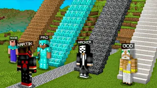 NOOB vs PRO vs HACKER Staircase Challenge in Minecraft!