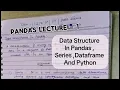Pandas Data Structures Explained Series DataFrame in Python Lecture 1 Hindi