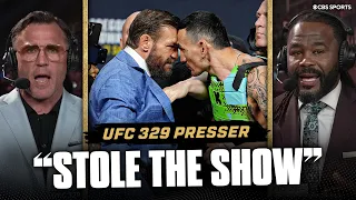 conor mcgregor delivers at ufc 329 press conference can he really beat max holloway 