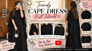 Trendy Cape Dress Full Tutorial ✨