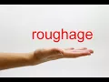 How to Pronounce roughage - American English