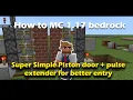 Minecraft 1 17 Simple Piston Door with Pulse extender Easy design 3x2 Tutorial How to vid