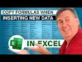 Excel - Insert Row And Excel Formula Automatically Copies