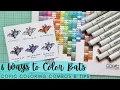 Six Ways to Color Bats Copic Coloring Combos Tips Lawn Fawn Stamps