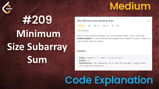 Minimum Size Subarray Sum Leetcode - 209