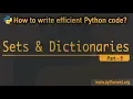 Python Dictionary and Sets Python tutorial key-value pairs