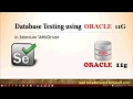 Database Testing in Selenium Webdriver Oracle 11g