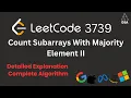 Count Subarrays With Majority Element II Leetcode 3739 Optimized Solution Dry Run